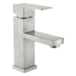 Смеситель для умывальника 35 карт.  LEDEME на гайке, нерж, сатин