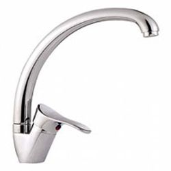 Смеситель для кухни 35 карт.  LEDEME  с бок. ручкой, литой излив