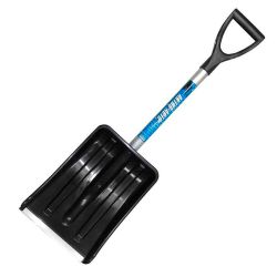 Лопата пластик для уборки снега 250 х 365мм с алюм планкой, с алюм черенком и V-ручк  АКТИВ-АВТО