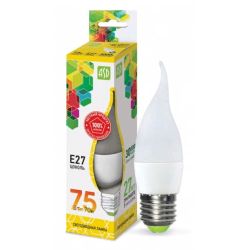 Лампа светодиод декор свеча на ветру ДС 7,5Вт, Е27,тепл. (3000К) АSD