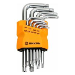 Набор ключей имбусовых TORX-профиль T10-T50  9шт  ВИХРЬ