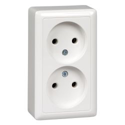 Розетка 2-ая о/п б/з SCHNEIDER ELECTRIC Хит белый