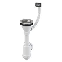 Сифон 3 1/2"  ALCAPLAST нерж. с переливом