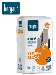 Смесь кладочная для газосиликатных блоков 25,0кг  BERGAUF Kleben Block 
