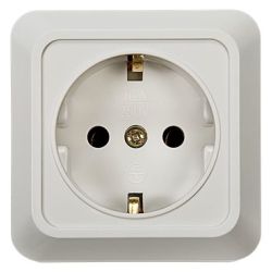 Розетка 1-ая о/п б/з BOLLETO белый  IN HOME