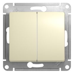 Выключатель 2-ый с/п   SCHNEIDER ELECTRIC GLOSSA Бежевый