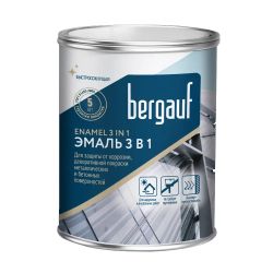 Грунт-эмаль по металлу и бетону ярко-голубая 3 в 1 Bergauf ENAMEL 0,8л 