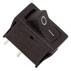 Выключатель-клавиша черный мини 250V 6A REXANT