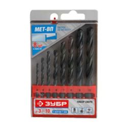 Набор сверл по металлу (3,0-10,0мм, шаг 1,0мм)   8шт ЗУБР