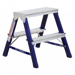 Стремянка  двухсторонняя 2-х ступенчатая стальная  АЛЮМЕТ