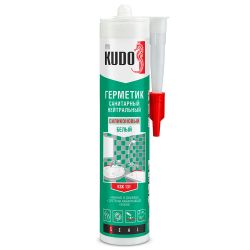 Герметик силикон нейтр санит белый 280мл  KUDO