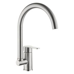 Смеситель для кухни 35 карт.  LEDEME  с бок. ручкой, R-излив, нерж, сатин