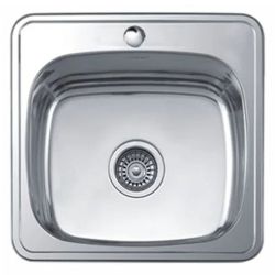 Мойка нерж врезная 480 х 480 х 160мм 0,8 выпуск 3 1/2"  LEDEME