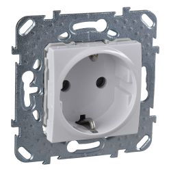 Розетка 1-ая с/п c/з з/ш SCHNEIDER ELECTRIC UNICA Белый