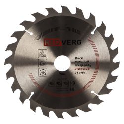 Диск пильный по дереву 210х30/20/16мм. 24 зубьев REDVERG 