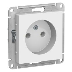 Розетка 1-ая с/п б/з  SCHNEIDER ELECTRIC ATLAS DESIGN Белый