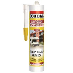 Герметик силикон унив белый 280мл  SOUDAL