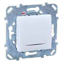 Выключатель 1-ый с/п с подсветкой SCHNEIDER ELECTRIC UNICA Белый
