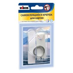 Крючок самоклеящ, белый  UNIBOB