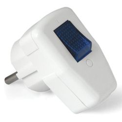 Вилка с/з угловая с выключателем, 16А  UNIVERSAL