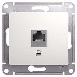 Розетка RJ45 комп. одиночная  SCHNEIDER ELECTRIC GLOSSA Белый