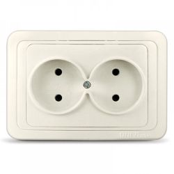 Розетка 2-ая с/п б/з UNIVersal Валери белый