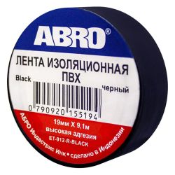 Изолента ПВХ 19мм х 9,1м черная ABRO 