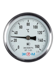Термометр биметаллический D   63 зад.подкл. (0...+160*C) L  40  ЭКОМЕРА