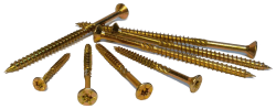 Саморез желтый цинк 6,0х 140 конструкционный TORX потай (Пакет 10шт)