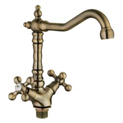 Смеситель для кухни 1/2" кер.  LEDEME  литой излив, бронза