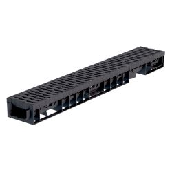 Лоток водоотводный пластиковый D100 1000х148х  70мм с пластиковой решеткой MASTER  AQUASTOK