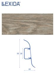 Плинтус LEXIDA 55х2200мм Дуб снежный 1