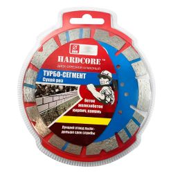 Круг отрезной алмазный 230 х 22 сегм. сухая резка "ТУРБО-СЕГМЕНТ"  HARDCORE