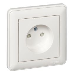 Розетка 1-ая с/п б/з с шторками SCHNEIDER ELECTRIC W59 слоновая кость