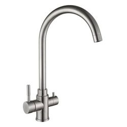 Смеситель для кухни 35 карт.  GOLDEN FOX LOMOND  с бок. ручкой, вых для питьевой воды