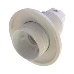 Патрон Е14 пластик с прижим кольцом белый