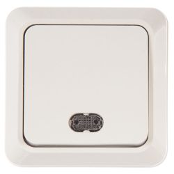 Выключатель 1-ый о/п с подсветкой UNIVersal Олимп белый  