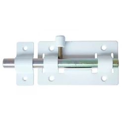 Засов накладной белый ЗД - 01  СЕКРЕТ