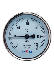 Термометр биметаллический D   63 зад.подкл. (0...+120*C) L  60  ЭКОМЕРА