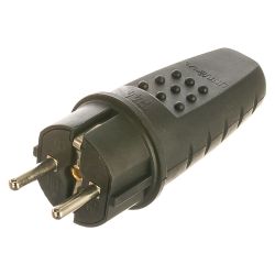 Вилка с/з прямая каучук, 16А  UNIVERSAL