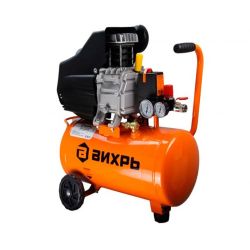 Компрессор воздушный КМП-260/24  ВИХРЬ (2000Вт, 260 л/мин, объем ресивера 24л, раб.дав.8атм)