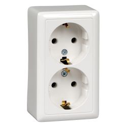Розетка 2-ая о/п с/з SCHNEIDER ELECTRIC Хит белый