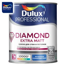 Краска ВД интерьерная   1,0л  DULUX DIAMOND EXTRA MATT BW глуб. матовая