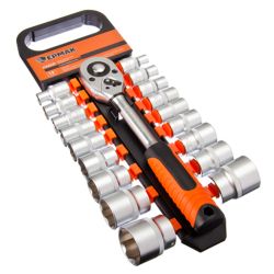 Набор торцевых головок   19 предм  ЕРМАК  (головки и трещетка 1/2")