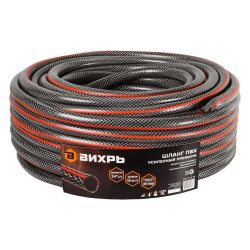 Шланг поливочный армир. 20мм 50м 3-х слойный. премиум (черн-красн)  ВИХРЬ