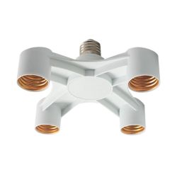 Переходник патрон Е27 на 4*Е27 белый  