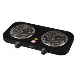 Электроплитка ENERGY EN-904В, 2 конфорки, спираль, 1кВт+1кВт (черная)