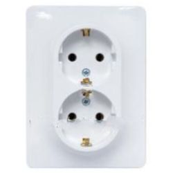 Розетка 2-ая с/п с/з  SCHNEIDER ELECTRIC GLOSSA Белый