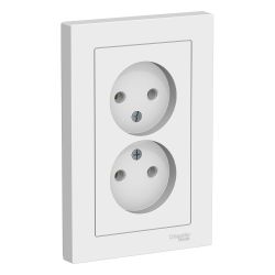 Розетка 2-ая с/п б/з  SCHNEIDER ELECTRIC ATLAS DESIGN Белый