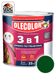 Грунт-эмаль по ржавчине зеленый мох   2,0кг  RAL 6005  OLECOLOR
